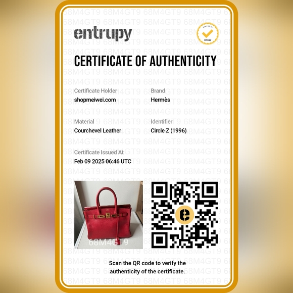 HERMÈS 1996 Birkin 30 Gold Hardware Courchevel Leather Red Vermillon - Picture 2 of 16